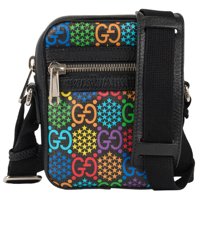 GG Small Messenger, &pound;395, Handbags, Black, Canvas, Front view